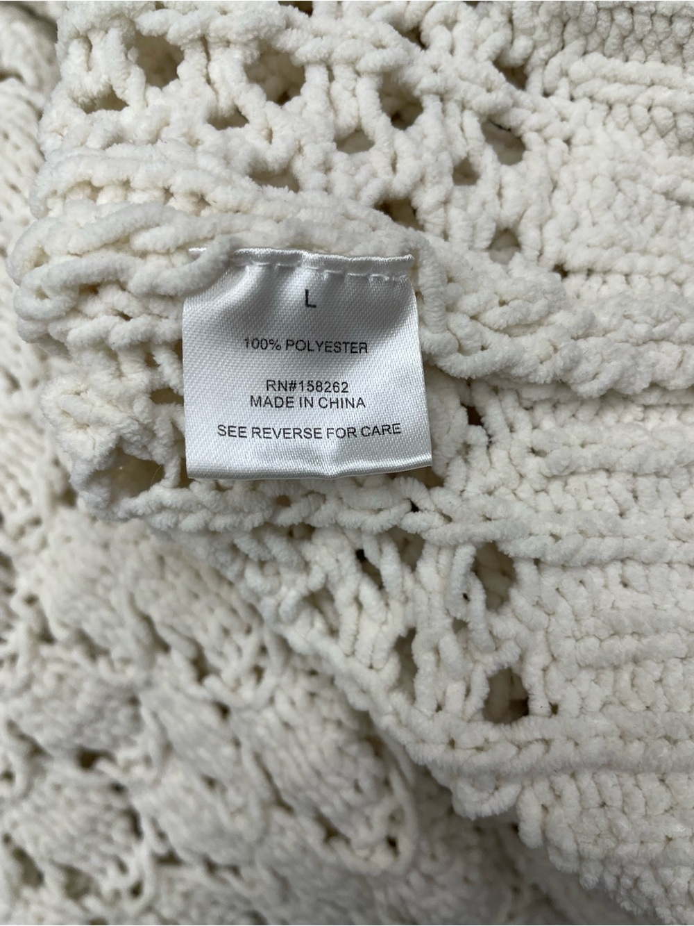 Altar'd State Cream Open-Knit Crochet Sweater Size Large - Picture 5 of 8